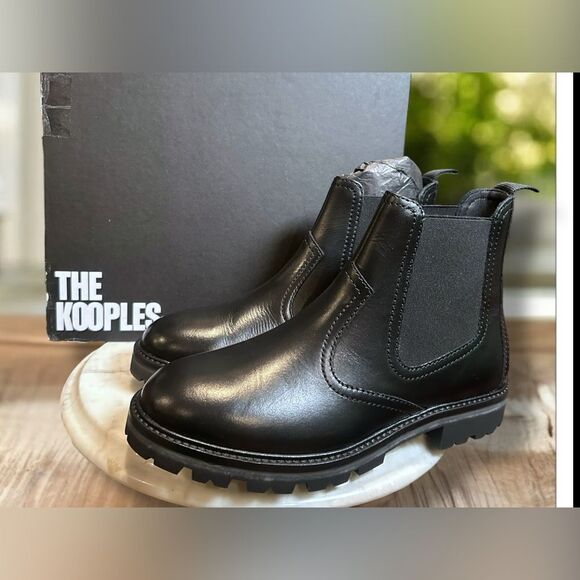 NEW The KOOPLES $495 SMOOTH LEATHER CHELSEA BOOTS Size EU 42 - Picture 14 of 16